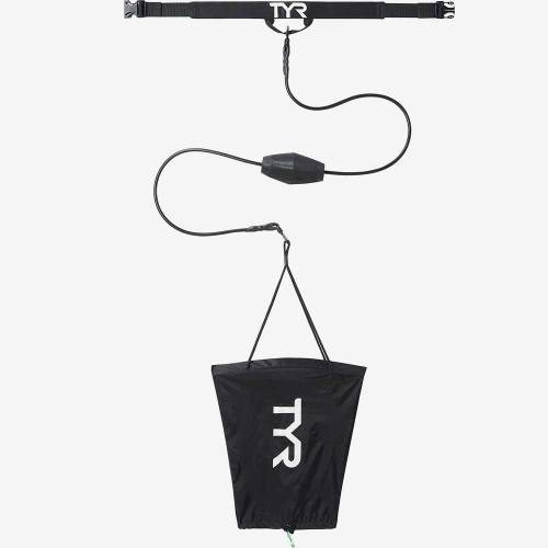 Тормозной пояс с парашютом TYR Riptide Drag Chute, черный