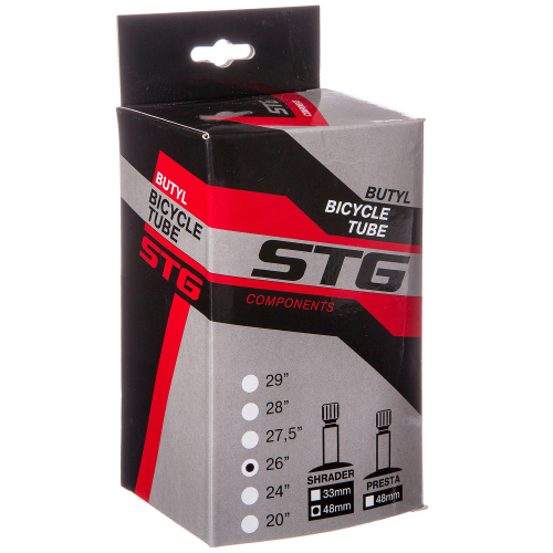 Камера велосипедная STG бутил 26"Х2,5"/ 3,0" велонип. 48мм