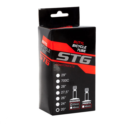 Камера велосипедная STG, бутил, 20Х1.95/2,125, автониппель 33мм
