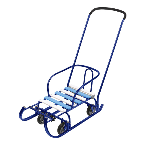 Санки детские НИКА Тимка 6 Универсал, спинка, толкатель, колеса, синий