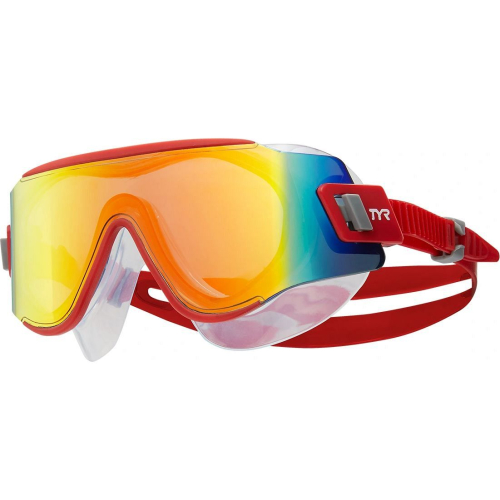 Маска для плавания TYR Tidal Wave Mirrored Swim Mask, красный