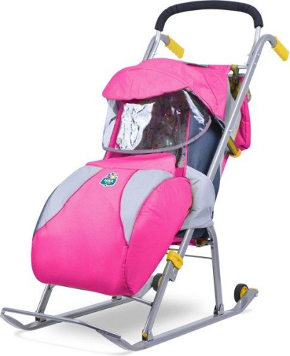 Санки-коляска "Ника детям 1", розовый, НД1, розовый