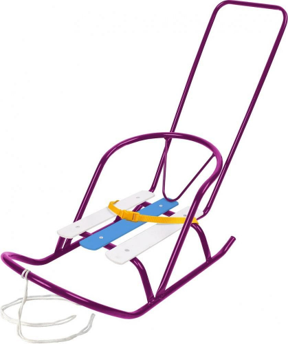 Санки для кукол НИКА с толкателем, амарантовые