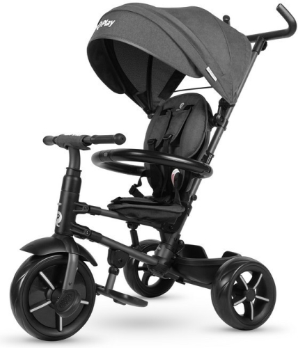 Велосипед трехколесный QPlay Star Eva, с ручкой управления (92-98 см), черный