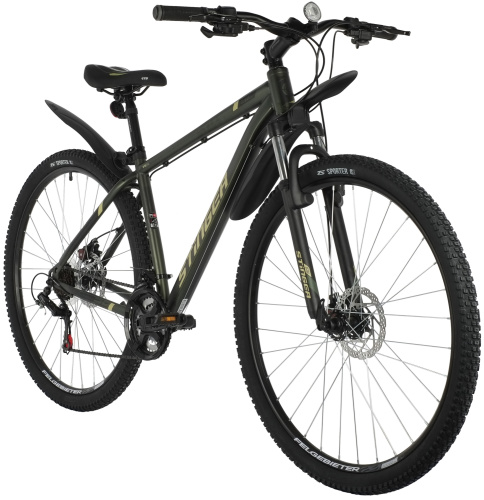 Велосипед STINGER CAIMAN D 29" (2021), рама 22" (185-195 см), зеленый