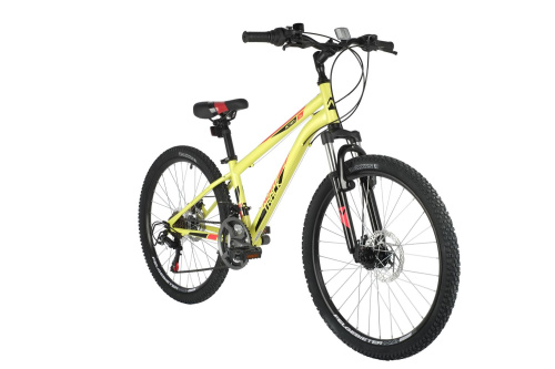 Велосипед NOVATRACK ACTION Disc 24" (2021), рама 12" (130-155 см), зеленый