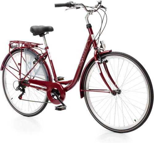 Велосипед Capriolo City Diana Alu (1x7), рама 18" (165-175 см), бордовый