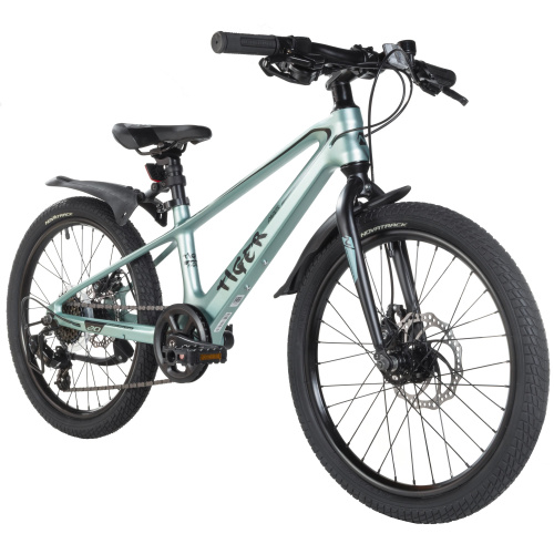 Велосипед Novatrack Tiger 20" (2024), рама 10" (110-130 см), зеленый