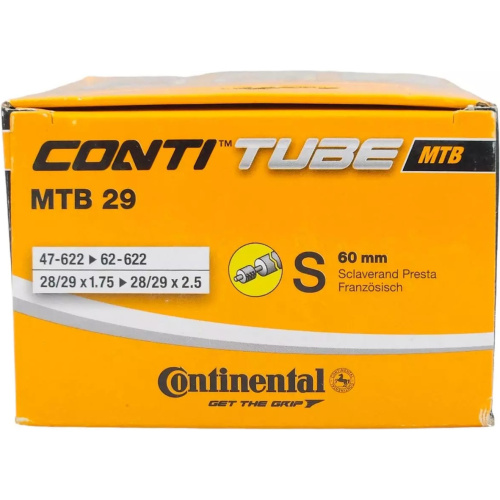 Камера Continental MTB 29, спорт ниппель 60мм, 1.75-2.50, 47-62/622, 02-0182191