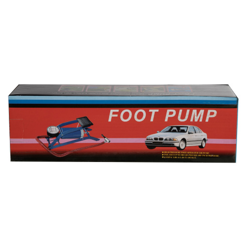 Насос ножной универ. с манометром BOX 55х100, сталь. авто/вело ниппель