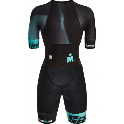 Трисьют с коротким рукавом женский Santini Ikaika-Ironman Women's SS Trisuit, зеленый-черный