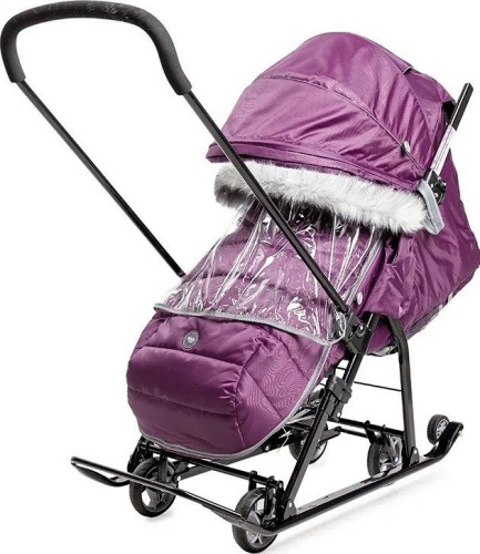 Санки-коляска комбинированная "Ника детям 7-5SK", НД7-5SK/ЕЖ, ежевичная